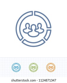 Group Statistics - Contrast Stroke Icons. A professional, pixel-aligned icon.