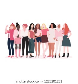 Group Of Strong Women Vector