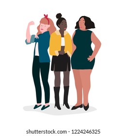 Group of strong women vector