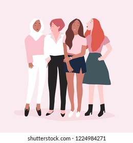 Grupo de mujeres fuertes vectores