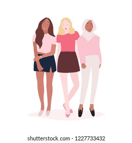 Group of strong women vector