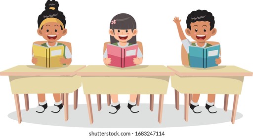 Group of student enthusiastic ready to answer their teacher question

