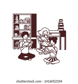 group of student with reading book