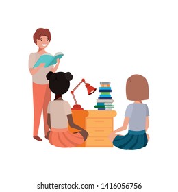group of student with reading book