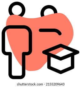Gruppe von Studenten, die das technische Institut abschließen
