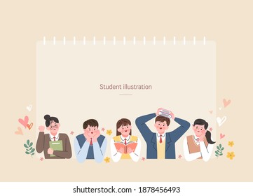 a group of Students illustration
