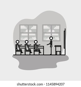 group of students linear figure