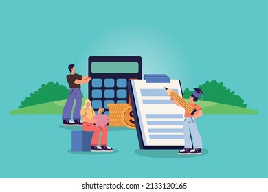 group of students scholarship characters