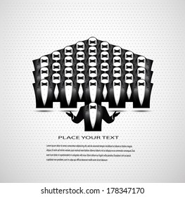 group in suits on seamless background