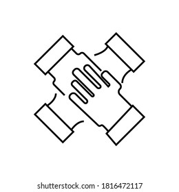 Group Support icon.flat vector graphic in white background 