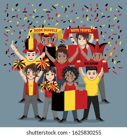 Group of Supporters from Belgium National Football Team 