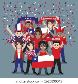 Group of Supporters from Chile National Football Team 