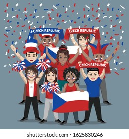 Group of Supporters from Czech Republic National Football Team 