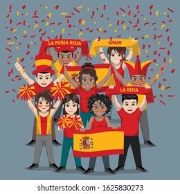 Group of Supporters from Spain National Football Team 