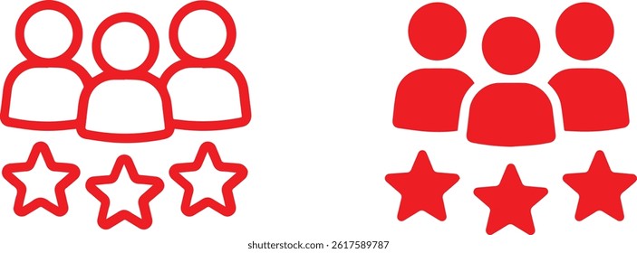 group symbols, star icons, minimalist design, clean graphics, user interface elements, social media avatars, team representation, flat illustration style,	