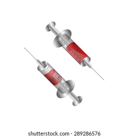 Group of syringe anti virus, vector illustration