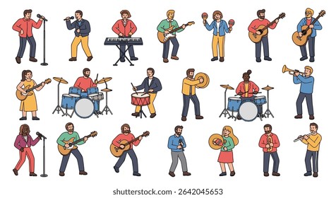 A Group of Talented Musicians Performing a Melodious Tune with Various Instruments