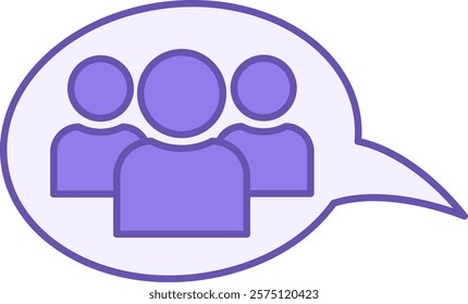 Group Talk Color Icon. Vector Icon. Group of People Discussing Important Issues. Meeting Concept