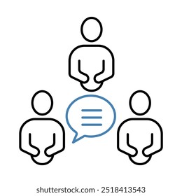 ícone da linha de conceito do group talk. Ilustração de elemento simples. design de símbolo de esboço de conceito de conversa em grupo.