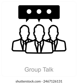 Group Talk and debate icon concept