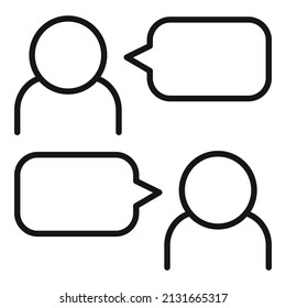 Group talk icon outline vector. Speak chat. Business office
