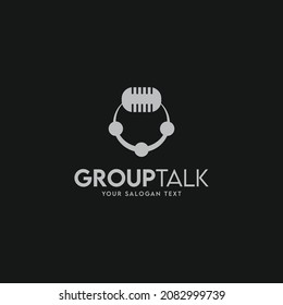 Group Talk logo that can be used for professional audio podcast , groups meeting, radio talk, online podcast show, audio network ,conference and other industries. This is fully scalable vector logo.