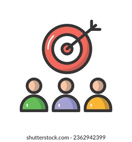 Group target vector icon which can easily modify or edit

