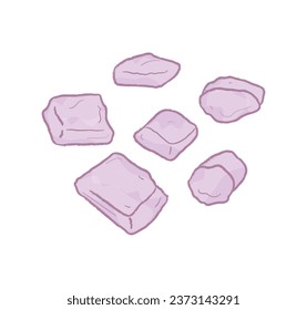 A group of taro balls for ice dessert and soft tofu