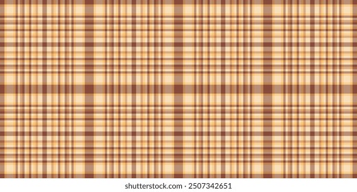 Group tartan fabric vector, down check seamless background. Trade pattern textile texture plaid in orange and light colors palette.