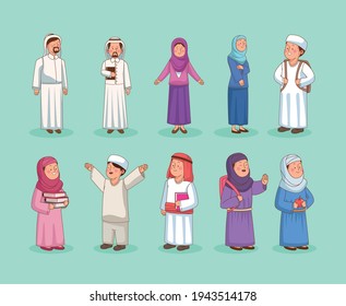 group of teachers and students