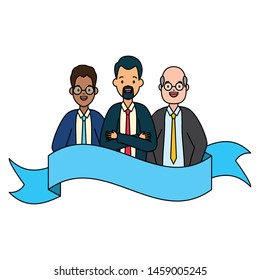 group team business men characters vector illustration