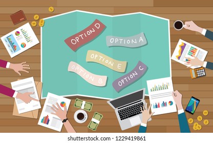 group of team choose options decide better decisions