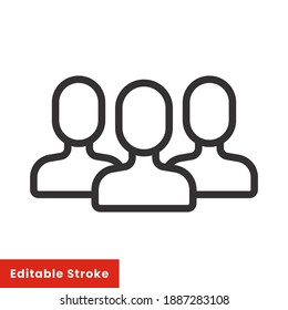 Group team line icon for web template and app. Editable stroke vector illustration design on white background. EPS 10