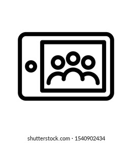 group team mobile vector thin line icon 