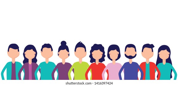 group team people figure on white background vector illustration