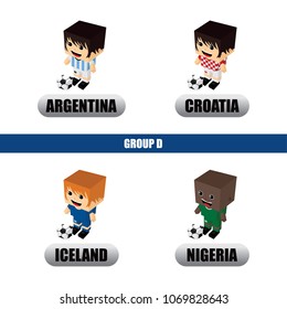 group team russia soccer tournament 2018 vector art