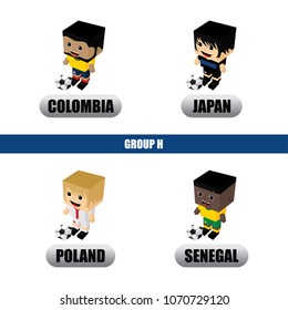 group team russia soccer tournament 2018 vector art