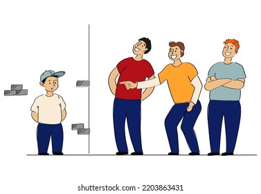 A group of teens bullying a boy.