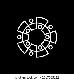 group of ten people line 10 team family together logo vector icon illustration