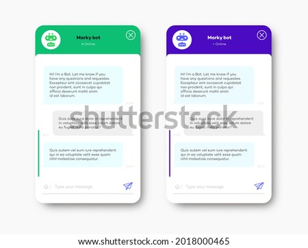 Group text messaging app isolated on white background. Online chat windows for website and mobile application set. Social communication chatting. Vector 10 eps