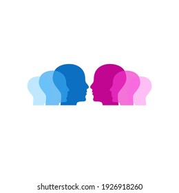 Group therapy logo. Community icon. Psychology sign. Communication concept. Vector illustration