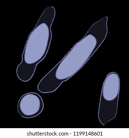 Group of Thermotogae bacterias on black background, vector illustration