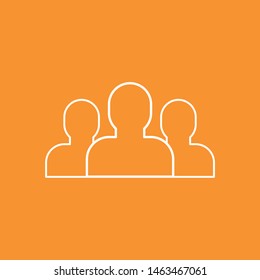 Group, thin lines web and social media icon, stock vector illustration, EPS10.