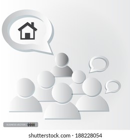 group think and discussion in the class, vector illustration