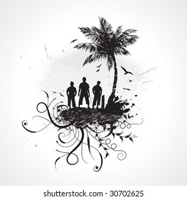 group of three boy in grunge background