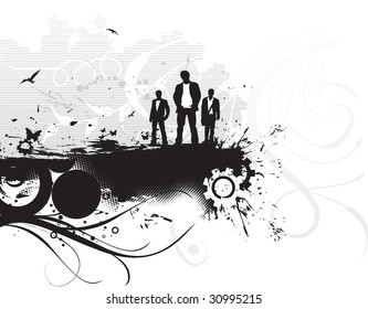 group of three boy in grunge background