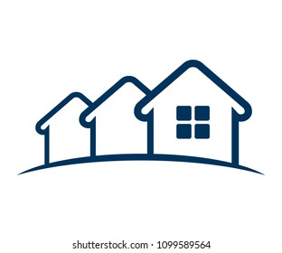Group of three house - stock vector