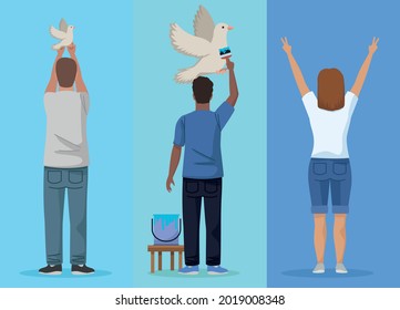 group of three pacifists characters