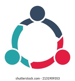 Group of three people in a circle.Teamwork meeting in the room.Powerful combined forces.
