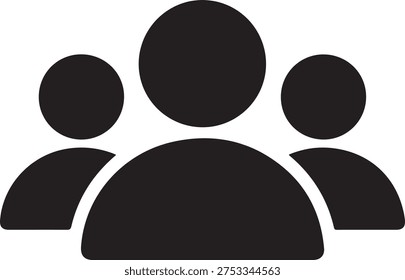 A Group of Three People Icon isolated on transparent background, Vector, illustration